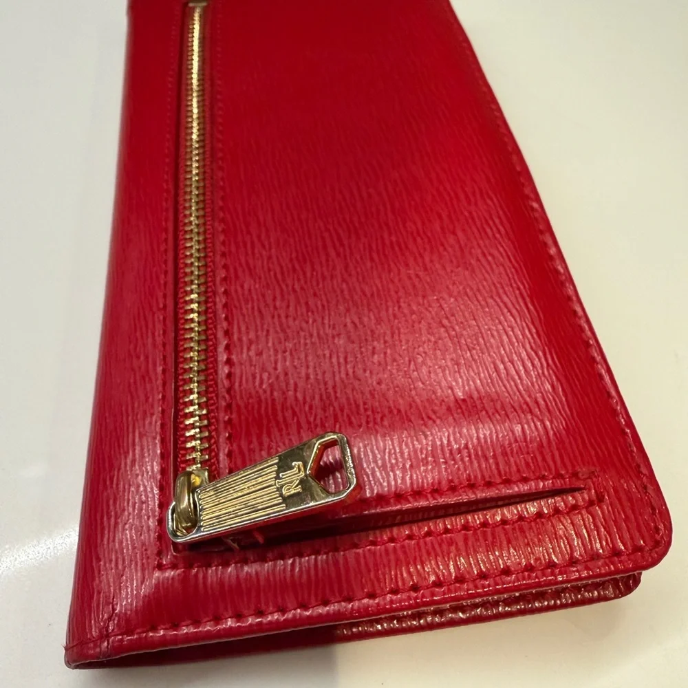 Lauren Ralph Lauren Boxed Crosshatch Leather Slim Snapped-Closure Wallet